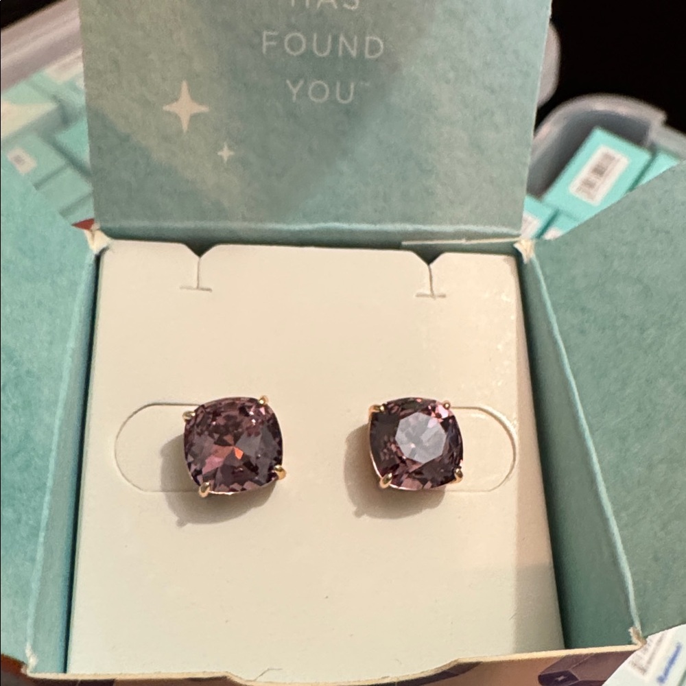 Origami Owl CER0324 Collectors Club Rose gold clara studs with Iris crystals